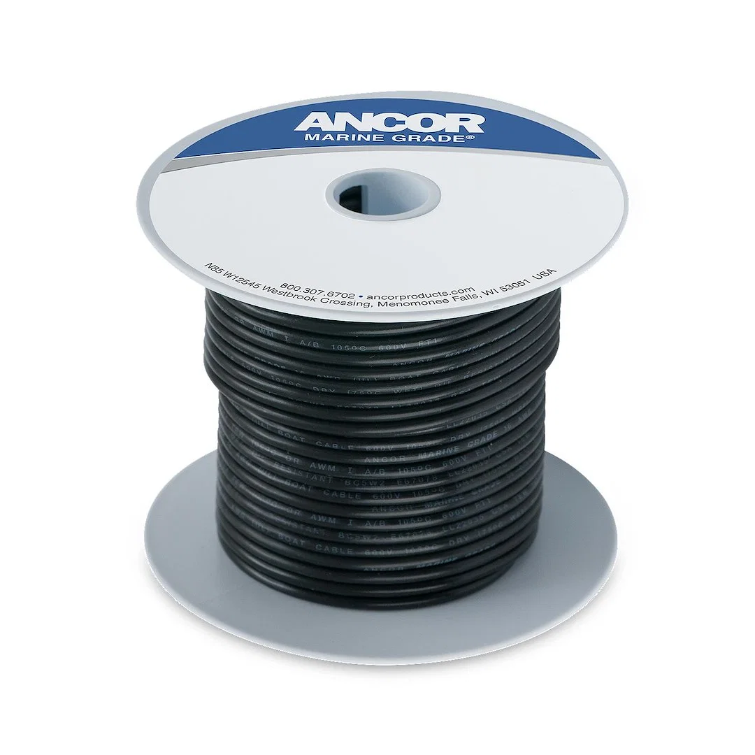 100010 – ANCOR Primary Wire, Stranded Conductor 18 Gauge Black 100 Foot Spool Tinned Copper Conductor/ PVC Insulation...